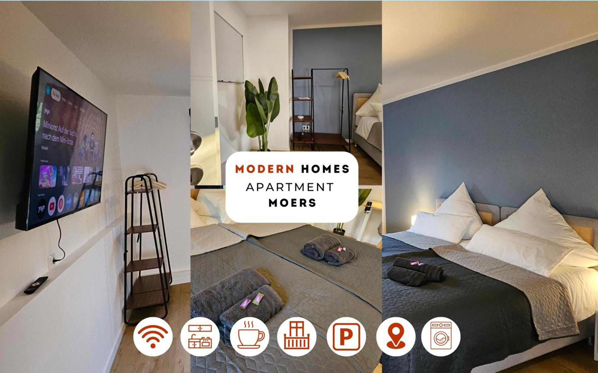 Modern Homes - Voll Ausgestatte Wohnung - Balkon - Hotelbetten - 4K Tv - Wlan Мёрс Экстерьер фото